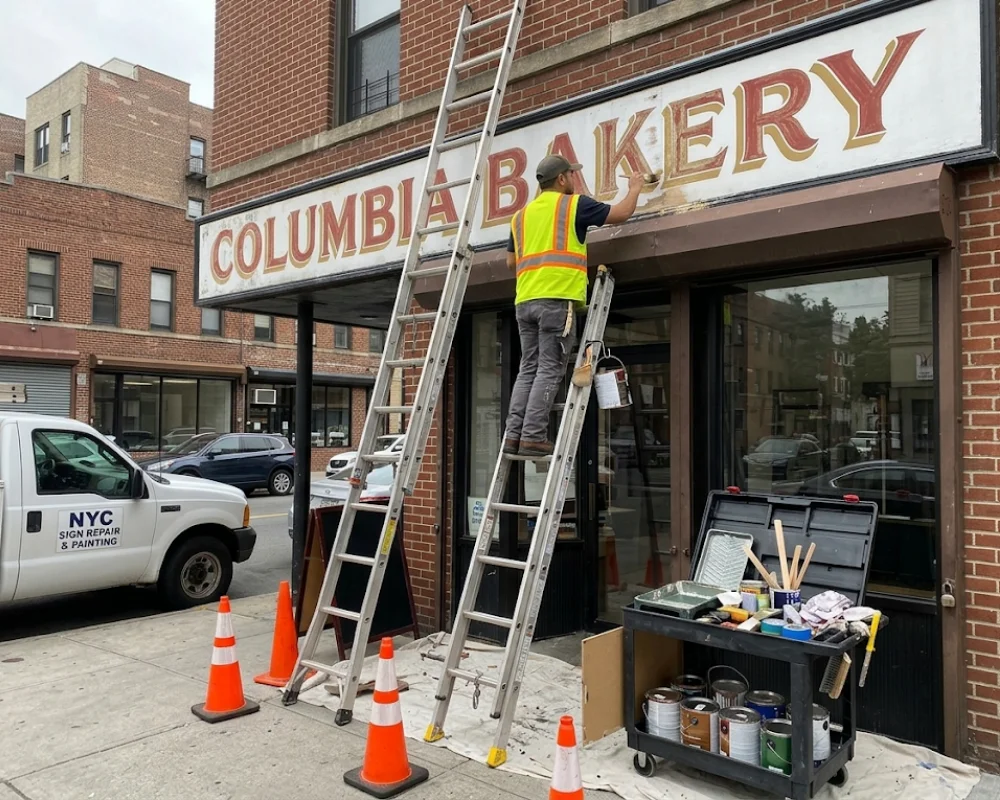 Custom sign restoration and repair for damaged business signs