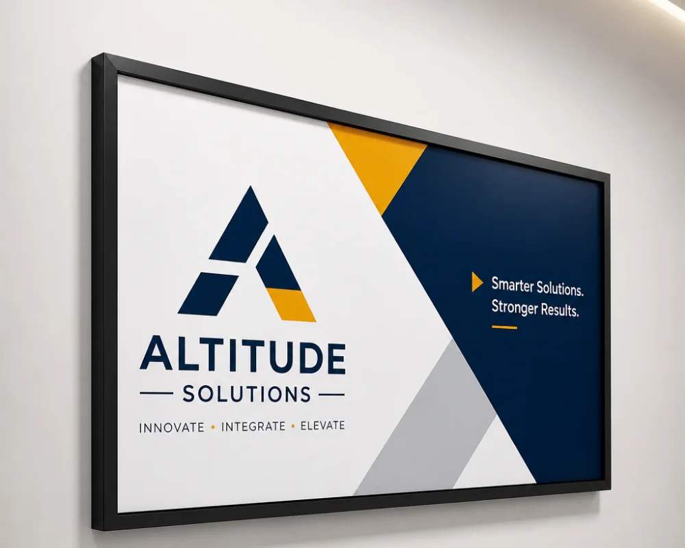 Printed Sintra board sign with custom graphics for office walls
