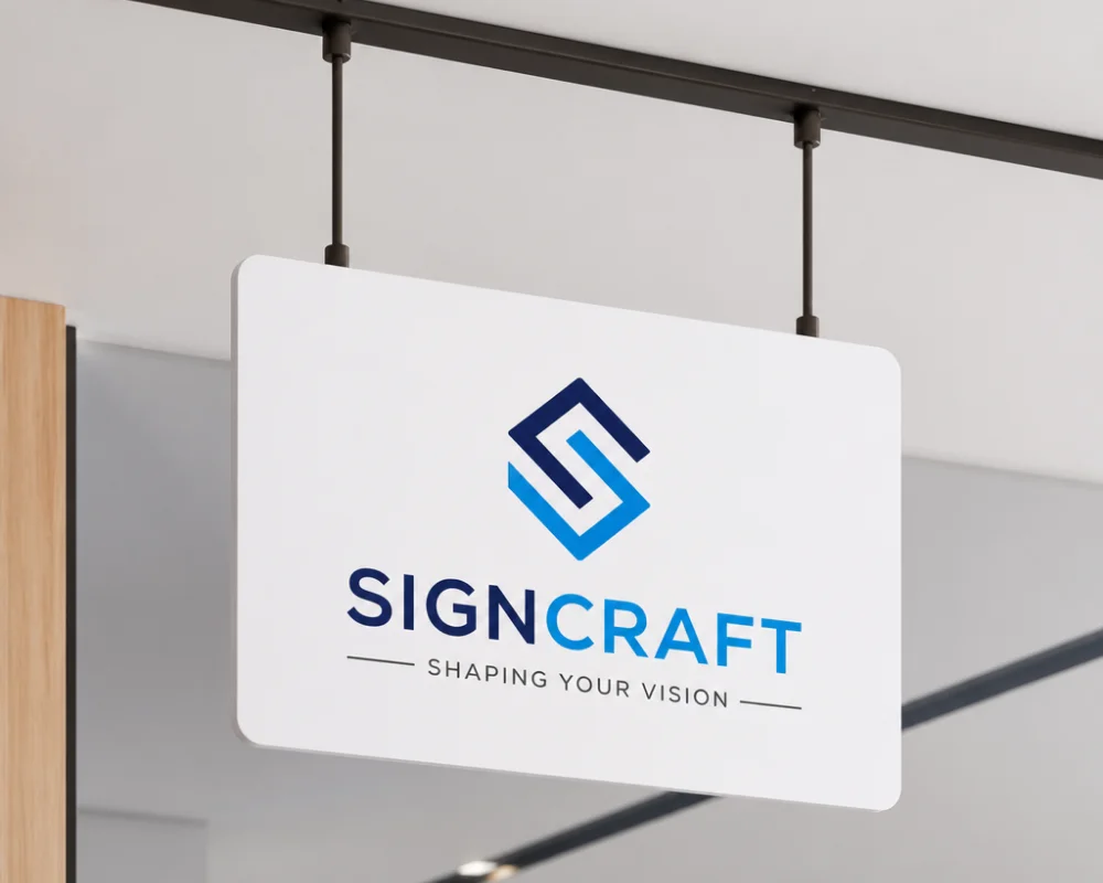 PVC board signs featuring custom branding for commercial interiors