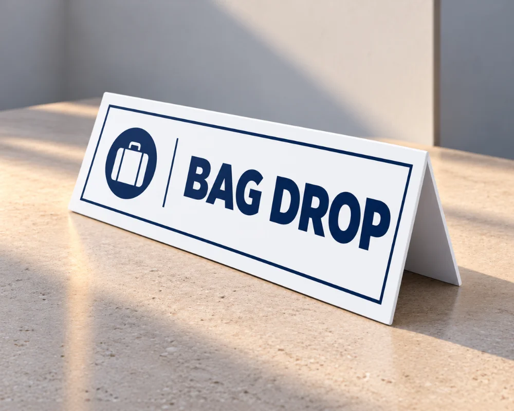 Sintra board signs designed for tabletop business displays