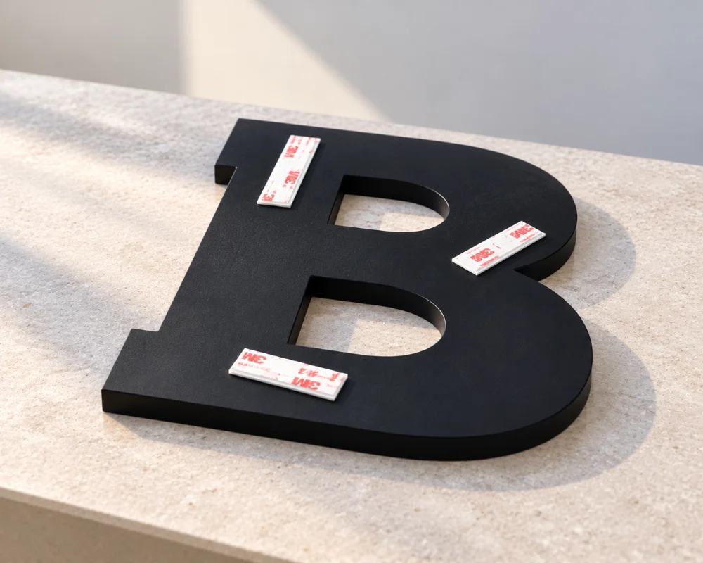 Sign with Velcro and adhesive mounts for easy wall installation