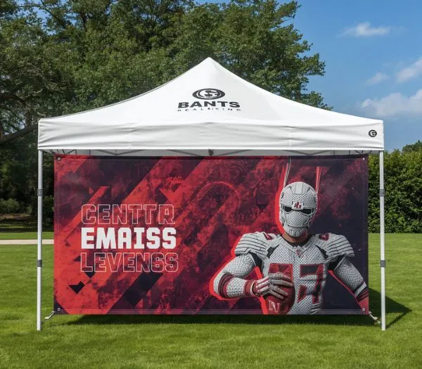 Custom canopy tent banners for trade show signage