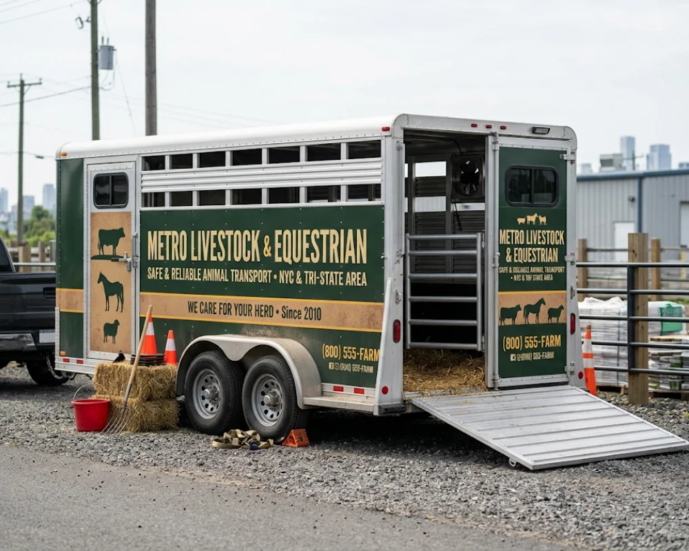 Commercial trailer wraps for livestock transport services