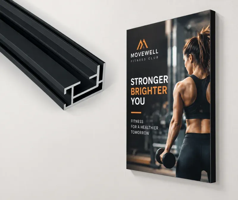 Custom SEG wall display with printed fabric graphics