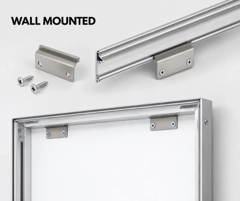 Wall Mounted SEG graphics installation with mounting hardware