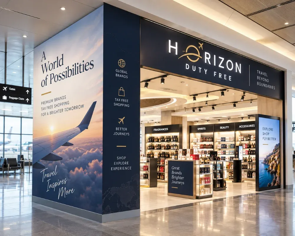 Interior wall wraps with branded graphics for retail spaces