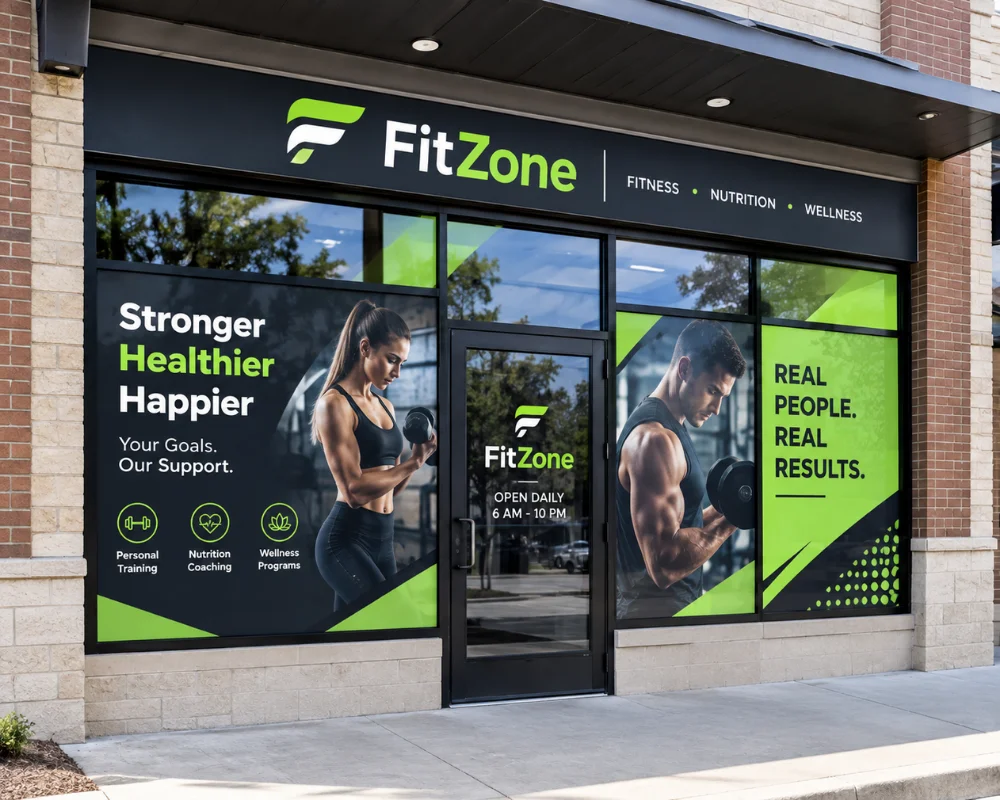 Commercial window signs and window signage